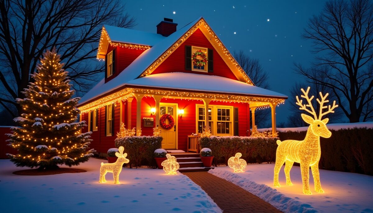 Décoration de Noël : astuces pour sublimer l’extérieur de votre maison avec des éclairages féeriques