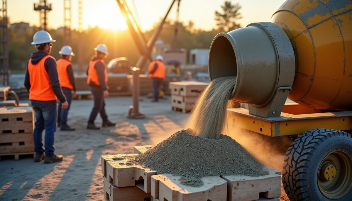 Formulation du béton 350 kg : mélange sable et gravier idéal pour piliers, linteaux et poteaux