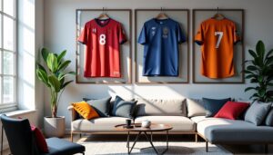 Des maillots encadrés : l'art mural incontournable pour les passionnés de sport