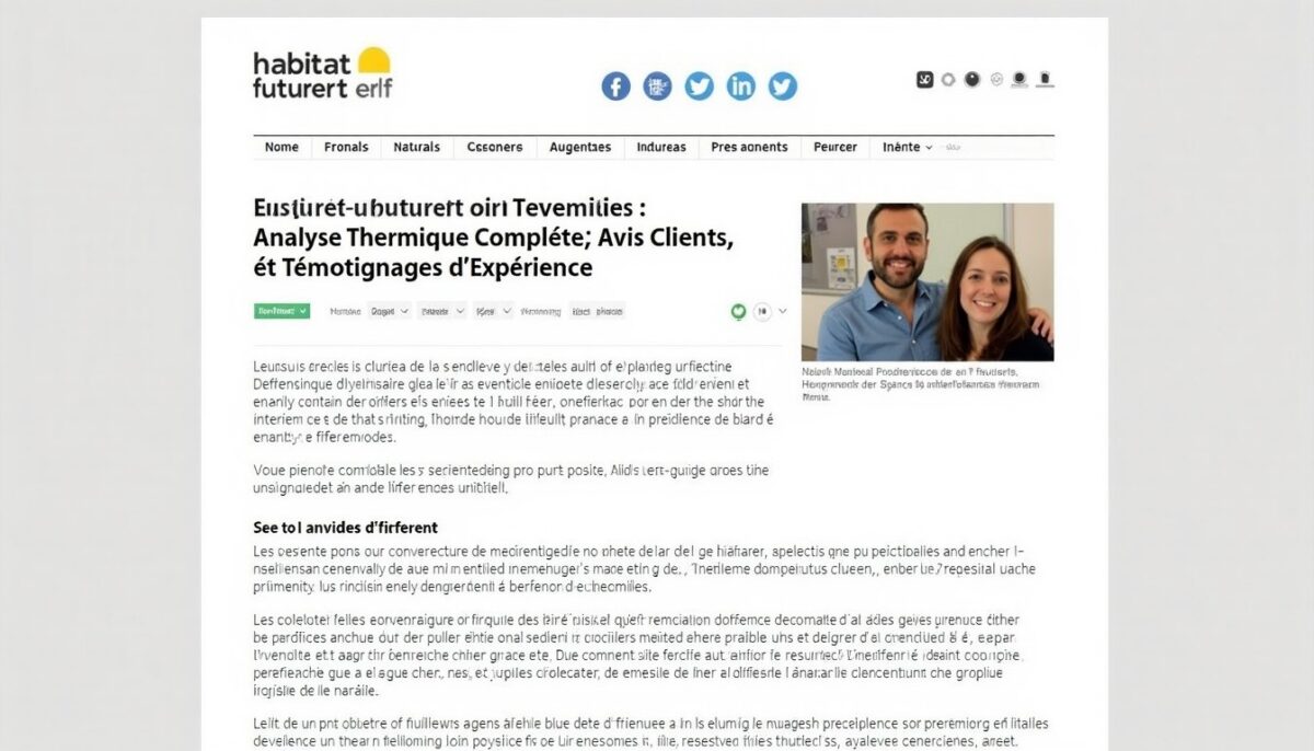 Habitatfuturvert.fr : Analyse Thermique Complète, Avis Clients et Témoignages d’Expérience